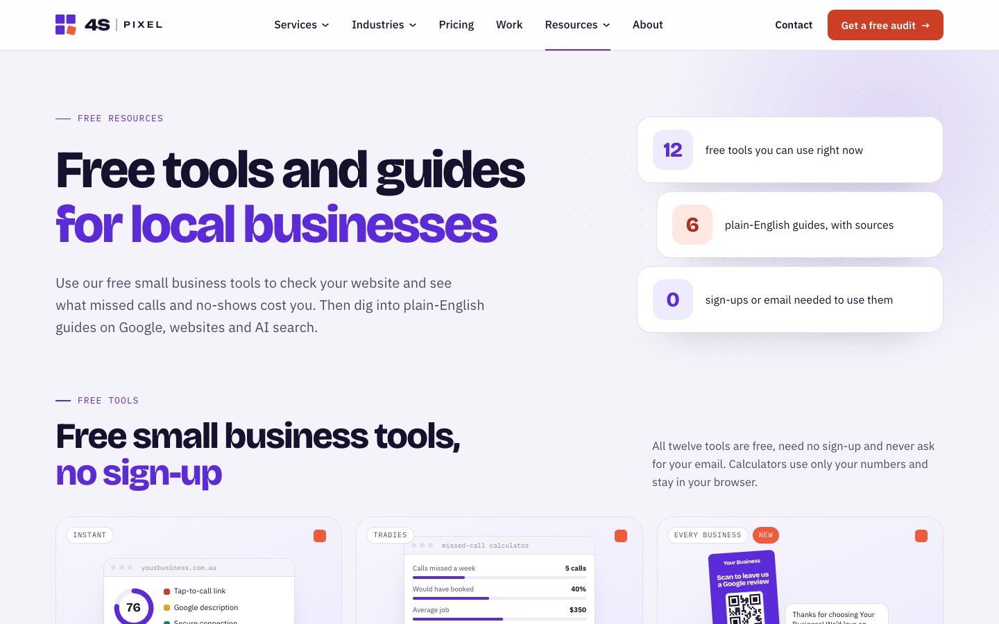 Free tools and guides hub
